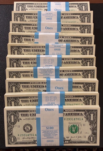Pack 1 new usa bills - of,