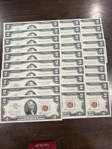 Qty unc 1963 red seal - 30,
